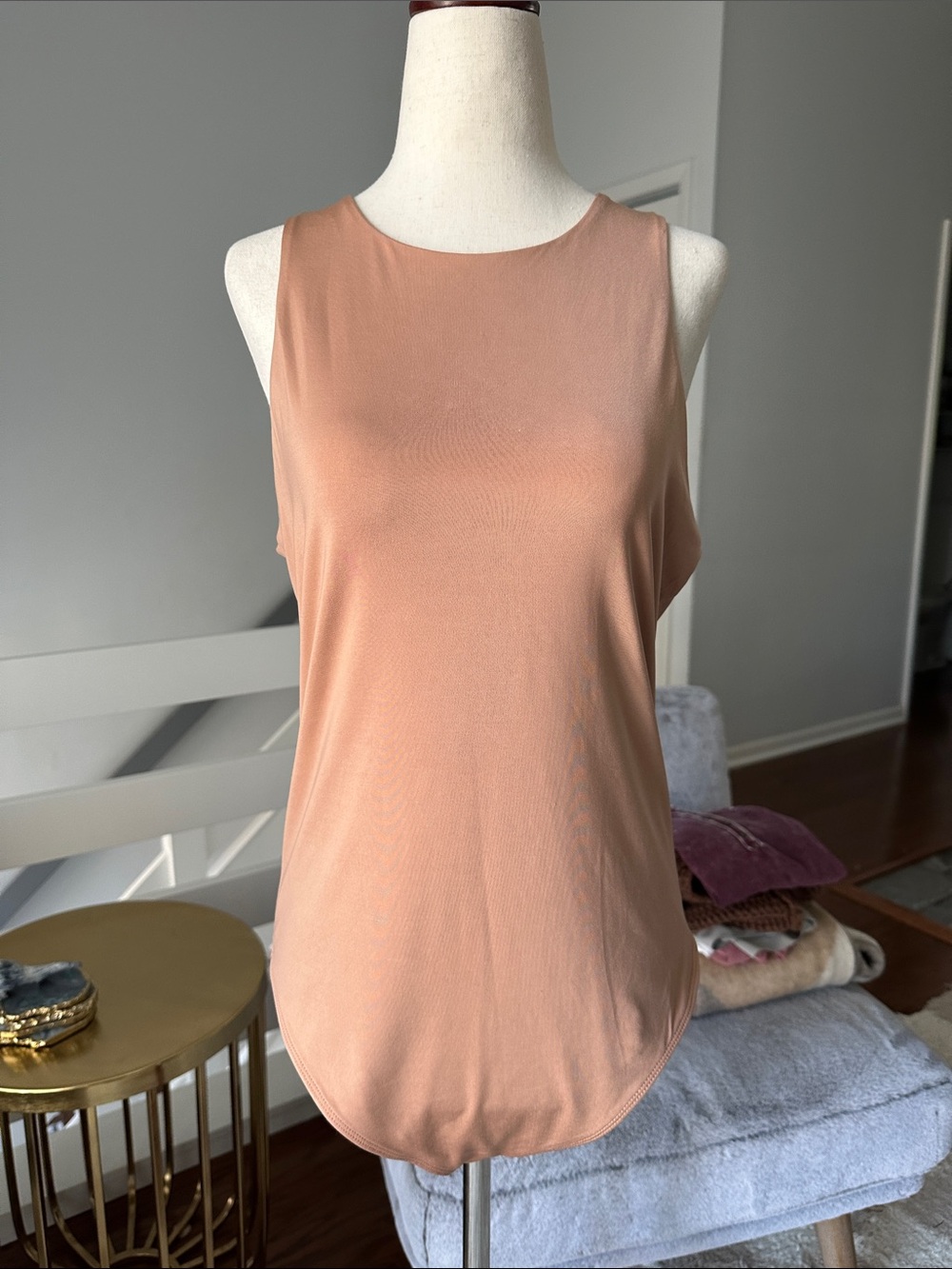 Express Sleeveless bodysuit Top - Peachy Nude